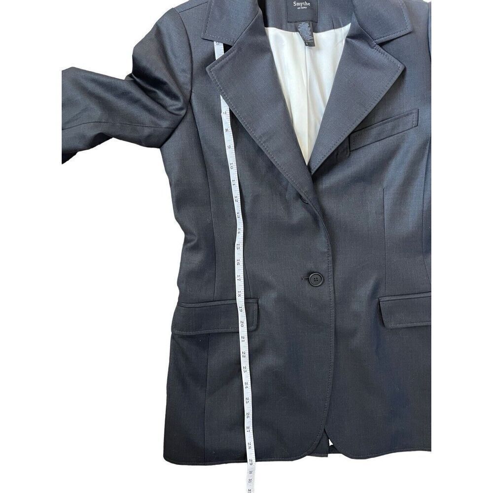 Smythe Blazer Classic Boyfriend Lined Wool & Cashmere Charcoal Gray Size 8 - Picture 8 of 14